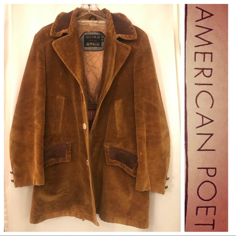 ♦️VINTAGE 70’s♦️Corduroy & Leather Tan COAT